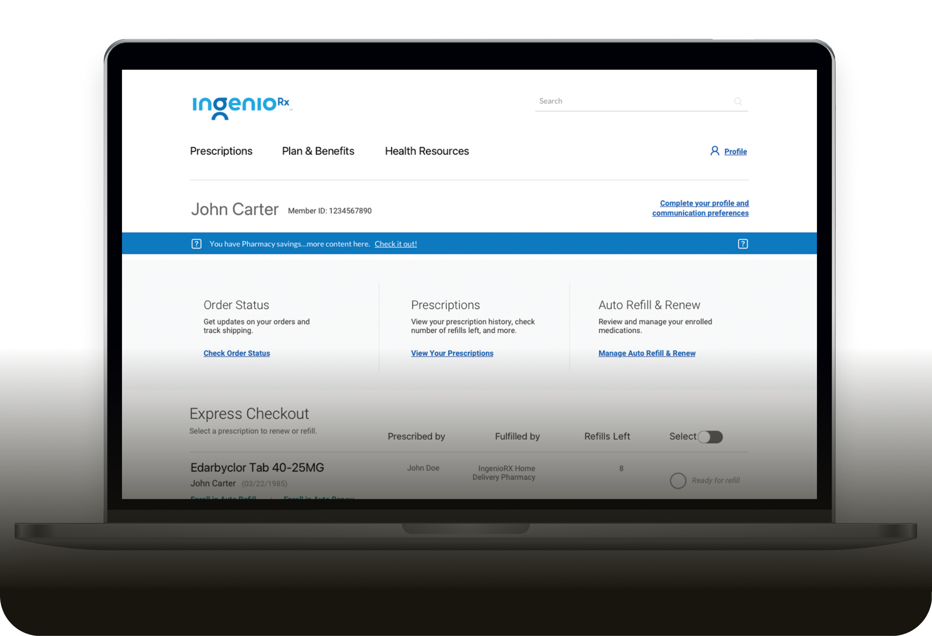 IngenioRx interface overview